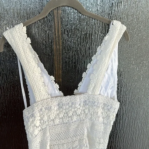Just BEE Queen Tulum Ruched Crochet Midi Dress size Large